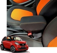 Bracciolo regolabile NEW SMART FORTWO FORFOUR EQ -TESSUTO NERO CUCITURE ARANCIO