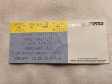 MARK KNOPFLER DIRE STRAITS SÃO PAULO 8.4.01 ORIGINAL TICKET STUB BIGLIETTO