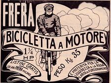 PUBBLICITA' 1908 FRERA BICICLETTA A MOTORE UMBERTO BOCCIONI FUTURISMO NUVOLA 