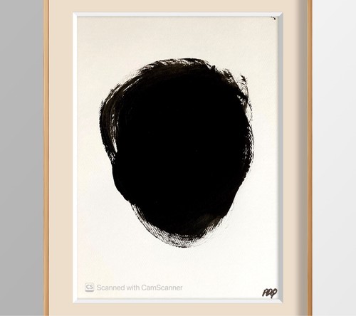 Quadro astratto ovale - , nero