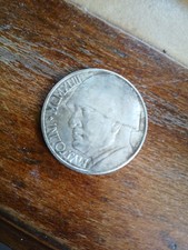 Mussolini MCMXLIII con elmo e Fascio Littore Medaglia Lire 20 ag. gr. 21.