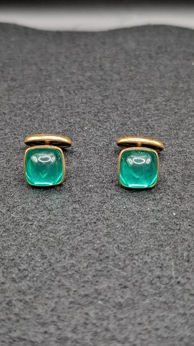Gemello cabochon verde vintage