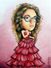 Caricatura da foto personalizzata Olio su tela 20x30cm Idea regalo festa 18 anni