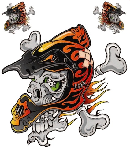 Set adesivi teschio - teschio, enduro