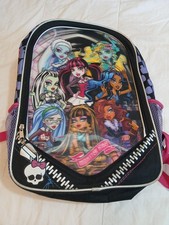 Raro zaino Monster High 16" con cerniera Bookbag Creep It vero vinile anteriore 2014