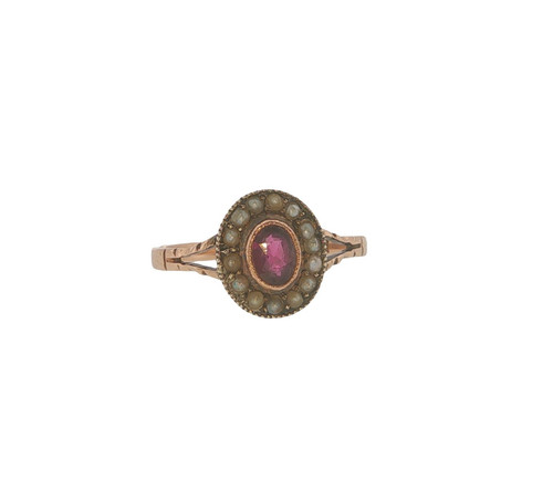 Anello antico oro rosa kt - rosa,