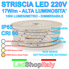 Striscia LED 220V 17W/m  luce