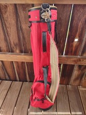 Hogan Vintage Staff Golf Bag Red and Black Waterproof 3 Way Divider Great Shape