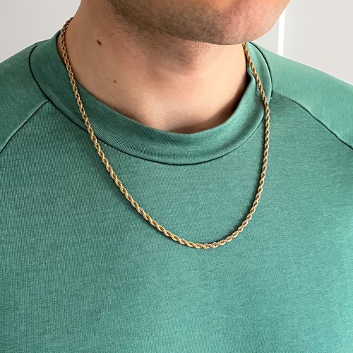 Collana corda torta placcata - collana,