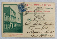 cartolina catania pubblicitarie hotel centrale europa viaggiata 1922 formato pic
