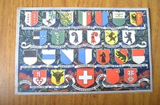 CARTOLINA SVIZZERA LIBERTE ET PATRIE STEMMI CANTONI NON VIAGGIATA SUBALPINA YY
