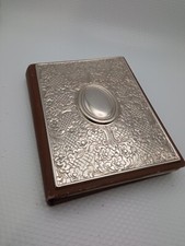 Agenda telefónica + taccuino,copertina in argento,da fondo di magazzino,rovinata