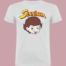 T-Shirt Ayrton Senna Senninha  maglietta Bianca 100% Cotone formula 1 f1 mclaren