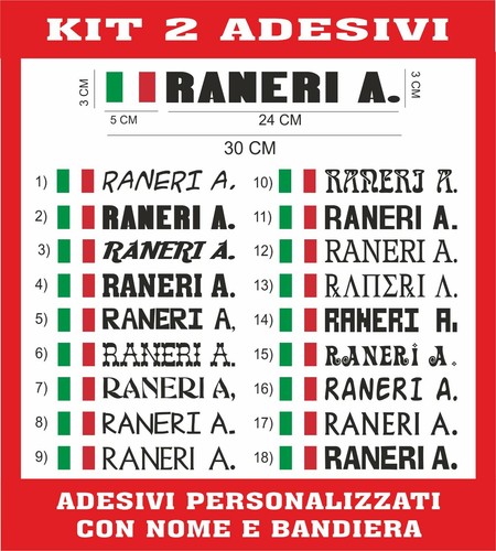 Adesivi nome bandiera - nome, +
