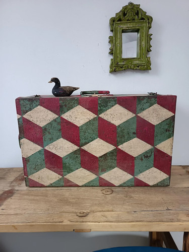 Baule vintage dipinto mano - vintage,