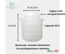 FUSTO BOCCA LARGA 30 LITRI -