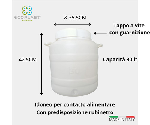 Fusto bocca larga - bocca, litri