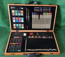 COLORI SET VALIGETTA LEGNO 108 PEZZI PITTORE SCUOLA GIOCO DISEGNO ASSORTITI
