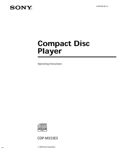 Sony cdp m333es player - sony, cd