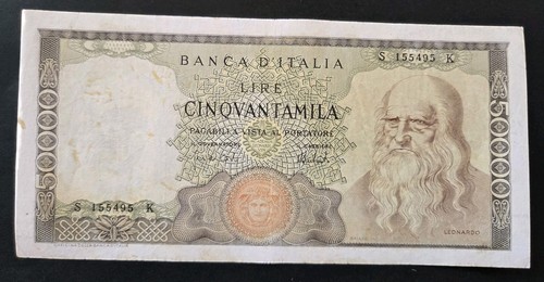 50000 lire leonardo 1972 - lire, 16/05/1972
