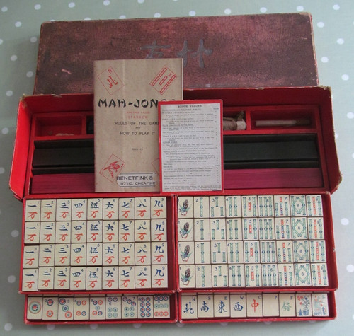 Antico set mah jong legno - mah, in