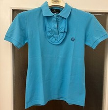 Polo Fred Perry Colore Celeste Taglia S/M con Colletto e Particolarità in Petto