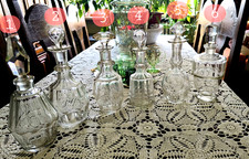 Bottiglie in cristallo di Boemia,molature di pregio,forme differenti e originali