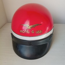 Casco Moto Guzzi Rosso Mede In Italy Vintage