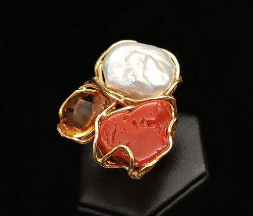 Anello donna vero corallo - anello,