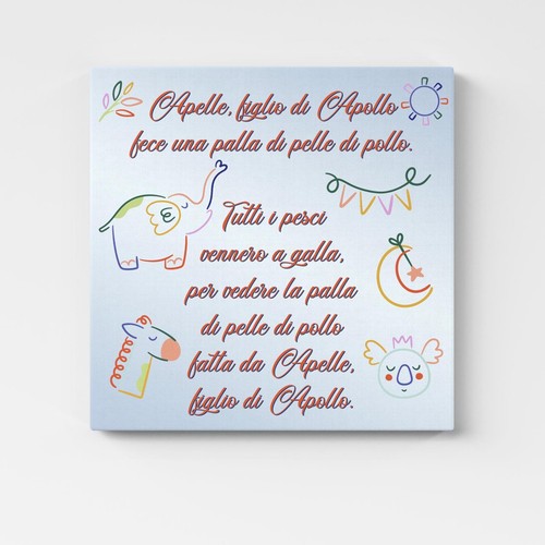 Quadro con filastrocca per - quadro,