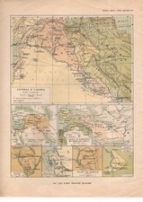 IMPERO ASSIRO e BABILONESE NINIVE BABILONIA CALDEA 1920 Carta geografica storica