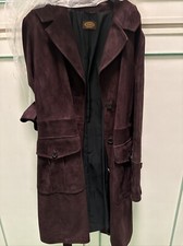 Tod’s Cappottto camoscio Con Cinta Nel Colore Moda Bordeaux