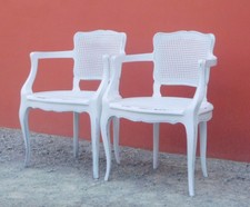 Coppia di poltrone st.Rocaille francesi, laccate Shabby Chic, '900!