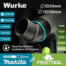 Makita - Festool • Adattatore porta tubo senza strappo • Makita 35 mm estremità tubo • TS55 TS75