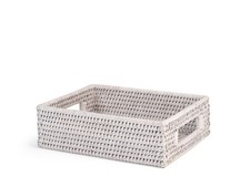 Cesto In Rattan Sbiancato Con