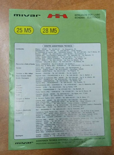 Manuale istruzioni mivar 25 - mivar,