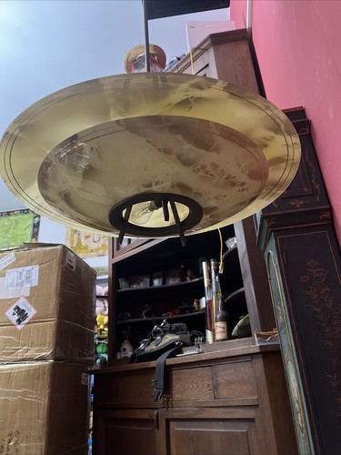 Lampadario ottone vetro - e,