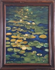 Dipinto olio originale - , ninfee