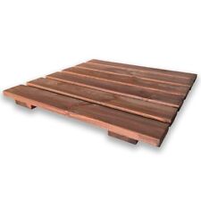 Pedana doccia antiscivolo in legno 60x60, Color TEAK, piedini inclusi