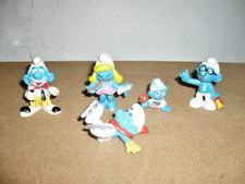 COLLEZIONISMO GADGET PUFFI PEYO Schleich lotto 5pz ANNI 70 WEST GERMANY AFFARE!