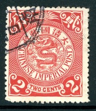 Cina 1900 Imperiale 2¢ Drago Scarlatto Avvolgente LUNAR Sc #112 VFU K196