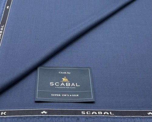 Blue striped super 150s wool - blue,