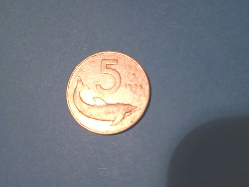 Moneta lire delfino del 1954 - moneta,