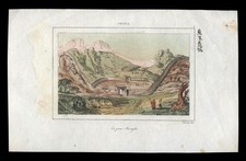 ANTICA STAMPA ARTISTICA "GRANDE PARETE" CINA 18/19 Th.