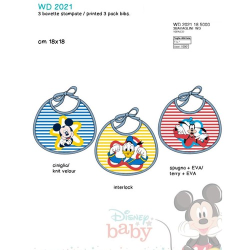 Bavaglini mickey walt disney - mickey,