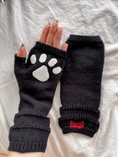 Guanti senza dita neri Emily The Strange Arm Warmers Paw Manicotti 90s y2k