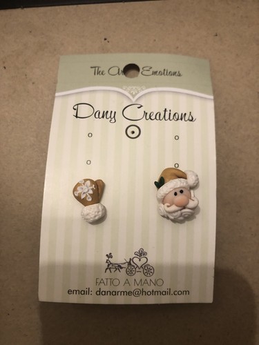 Orecchini babbo natale fimo - babbo,