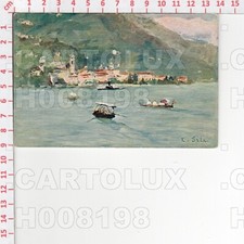 H8198 COMO MENAGGIO BARCA LUCIA 1910 ILLUSTRATORE PITTORE SALA ELISEO