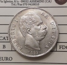 UMBERTO I 1 LIRA 1899 NON CIRCOLATA SEGNI DI CONTATTO  PERIZIATA