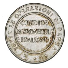 REGNO D'ITALIA Gettone con Francobollo CREDITO MERCANTILE ITALIANO 10c
